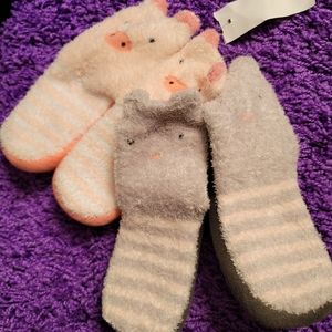 2pk cushion slipper socks